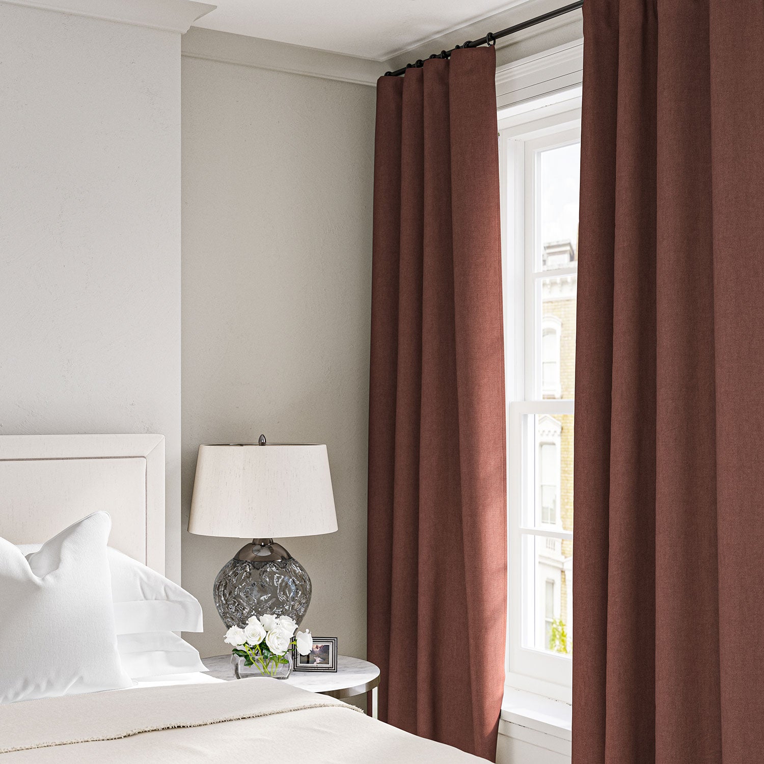 Linen curtain in Sweet Briar