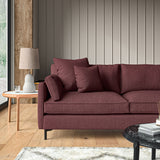 Sofa upholstered in Damson linen fabric