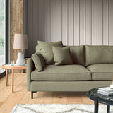 Sofa upholstered in Sage linen fabric