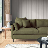 Sofa upholstered in Khaki linen fabric