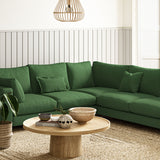 Sofa upholstered in Pine linen fabric