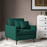 Chair upholstered in Forest linen fabric