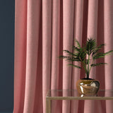 Curtain in a candy pink herringbone wool fabric