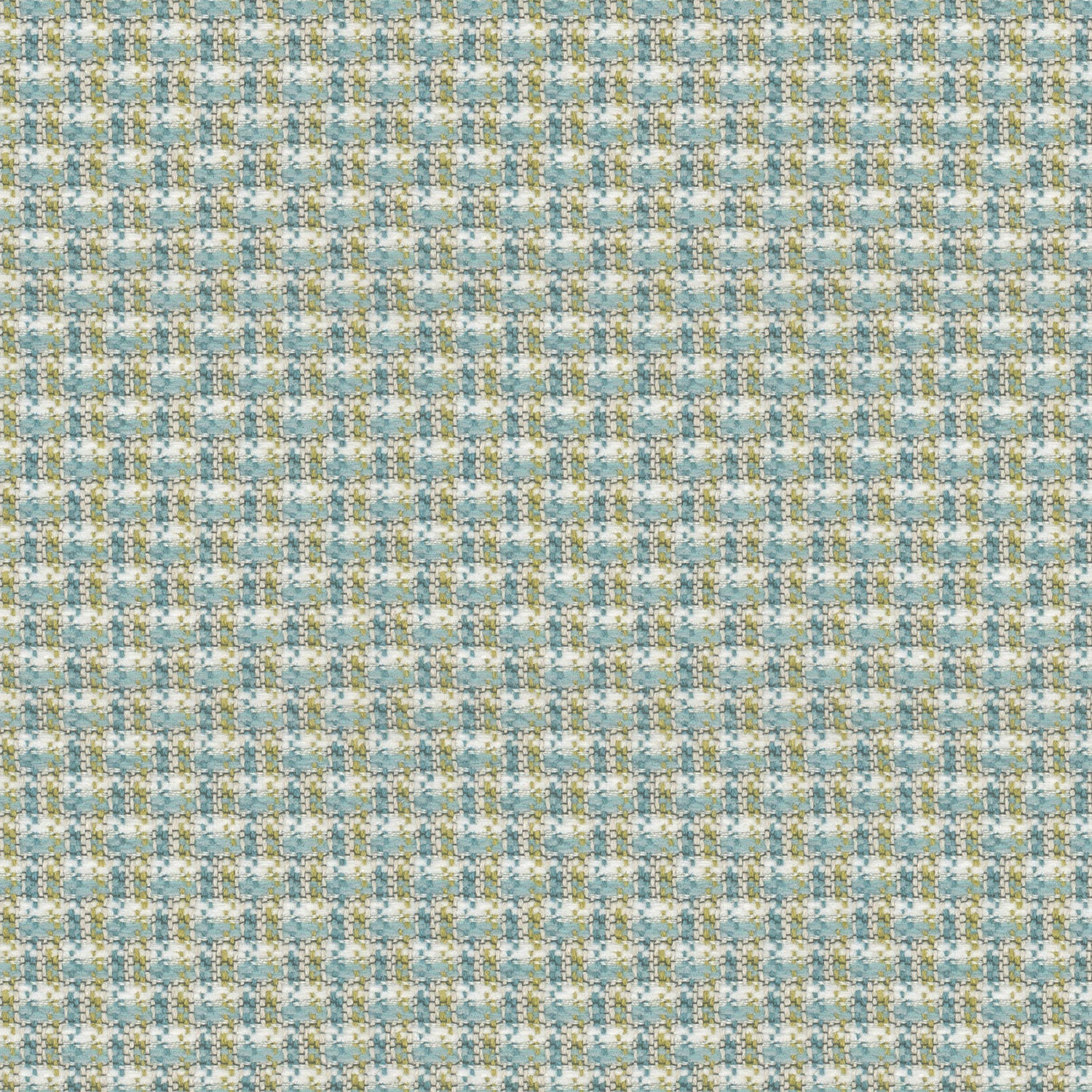 Printed linen fabric with textural weave pattern in blue and yellow colours for upholstery.