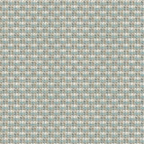 Printed linen fabric with textural weave pattern in brown and blue colours for upholstery.
