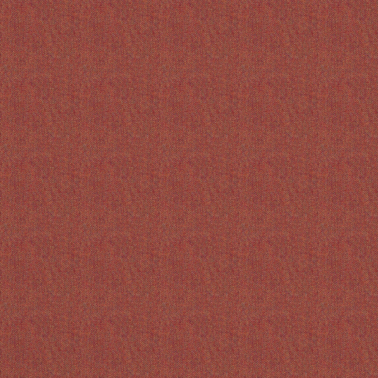 Fabric swatch of a terracotta Scottish wool herringbone fabric for curtains and upholstery