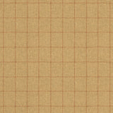 Fabric swatch of a beige Scottish wool windowpane check fabric for curtains and upholstery