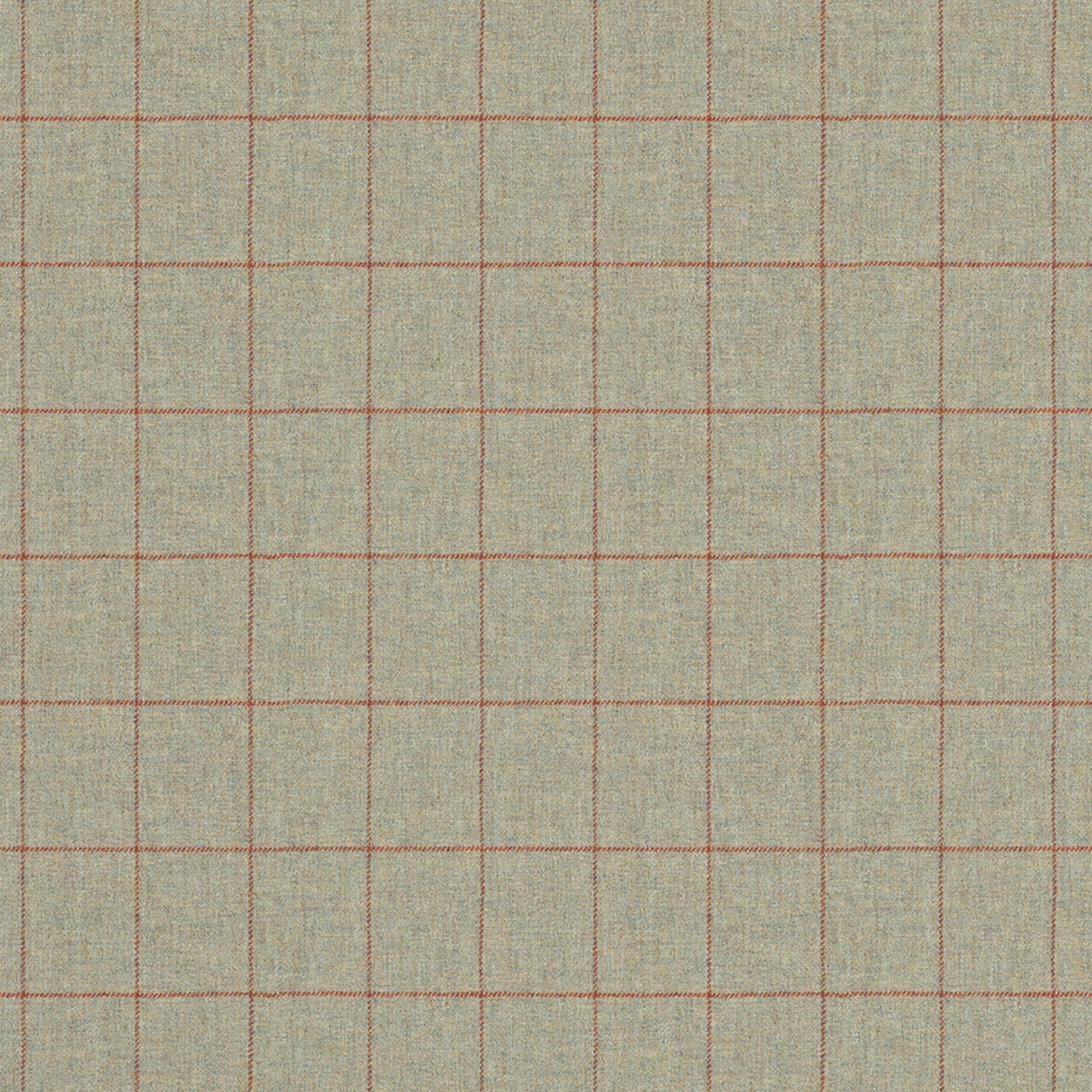 Fabric swatch of a light grey Scottish wool windowpane check fabric for curtains and upholstery