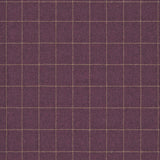 Fabric swatch of a purple Scottish wool windowpane check fabric for curtains and upholstery