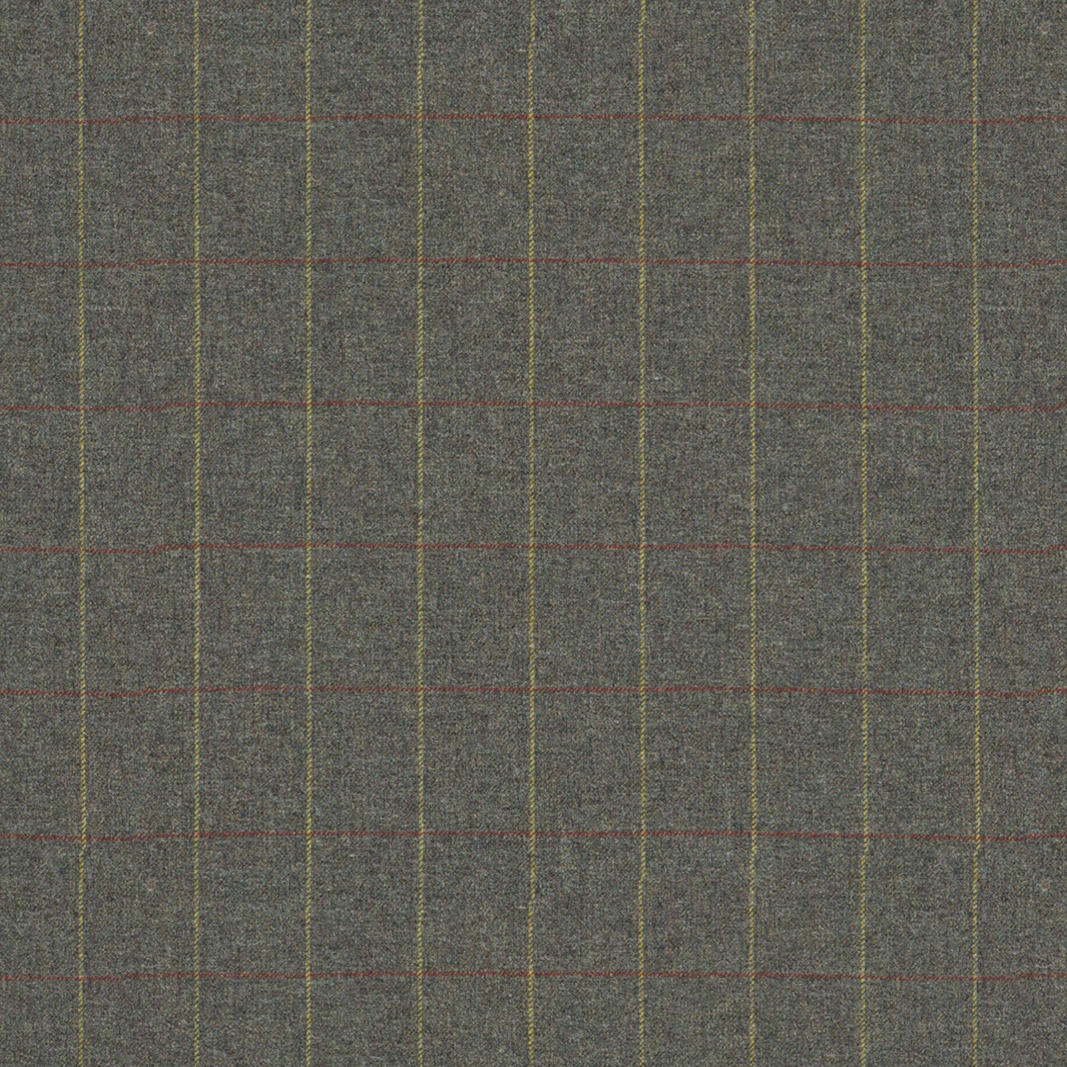 Fabric swatch of a grey Scottish wool windowpane check fabric for curtains and upholstery