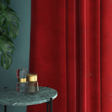 Velvet curtain in red