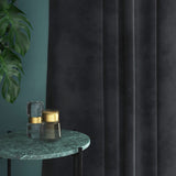 Velvet curtain in grey
