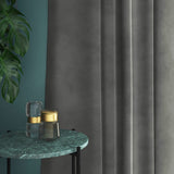 Velvet curtain in grey