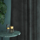 Velvet curtain in grey