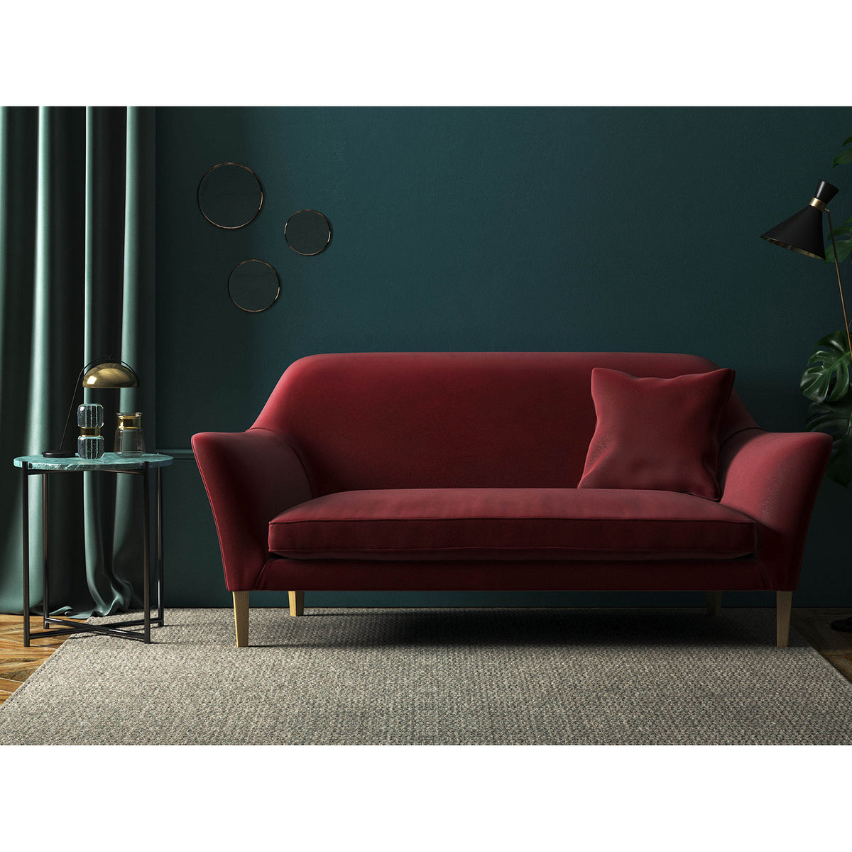 Omega - Crimson, Velvet Upholstery Fabric