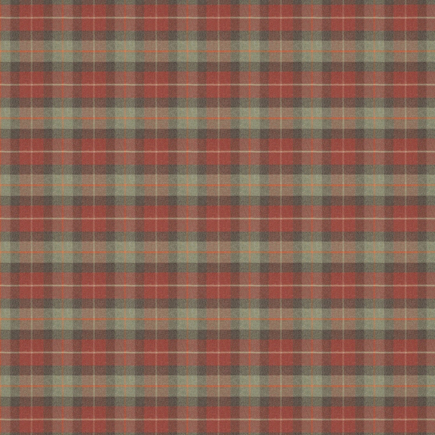 Red and green wool check fabric suitable for curtains and upholstery.