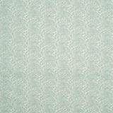 Fabric swatch of a duck egg vintage inspired floral and leaf design fabric for curtains and upholstery