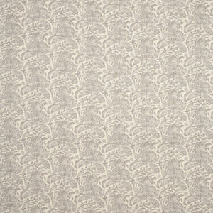Fabric swatch of a lilac vintage inspired floral and leaf design fabric for curtains and upholstery