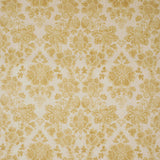 Fabric swatch of a yellow floral damask fabric for curtains and upholstery