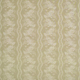 Fabric swatch of a beige floral fabric with striped design for curtains and upholstery