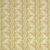 Fabric swatch of a yellow floral fabric with striped design for curtains and upholstery
