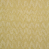 Fabric swatch of a yellow and neutral jacquard weave fabric for curtains and upholstery