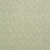 Fabric swatch of a light turquoise and neutral jacquard weave fabric for curtains and upholstery