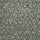 Fabric swatch of a dark blue and neutral jacquard weave fabric for curtains and upholstery