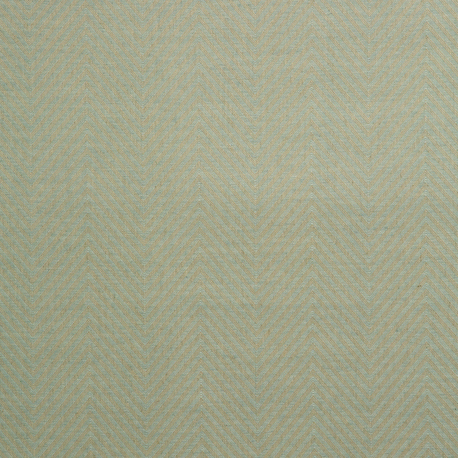 Fabric swatch of a duck egg blue herringbone weave fabric for curtains and upholstery