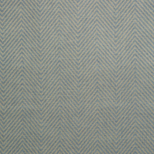 Fabric swatch of a blue herringbone weave fabric for curtains and upholstery