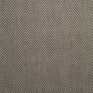 Fabric swatch of a dark grey herringbone weave fabric for curtains and upholstery
