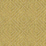 Green yellow fabric suitable for curtains and upholstery with a light neutral geometric woven design