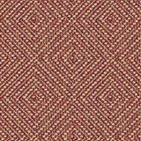Burnt orange fabric suitable for curtains and upholstery with a light woven neutral geometric design