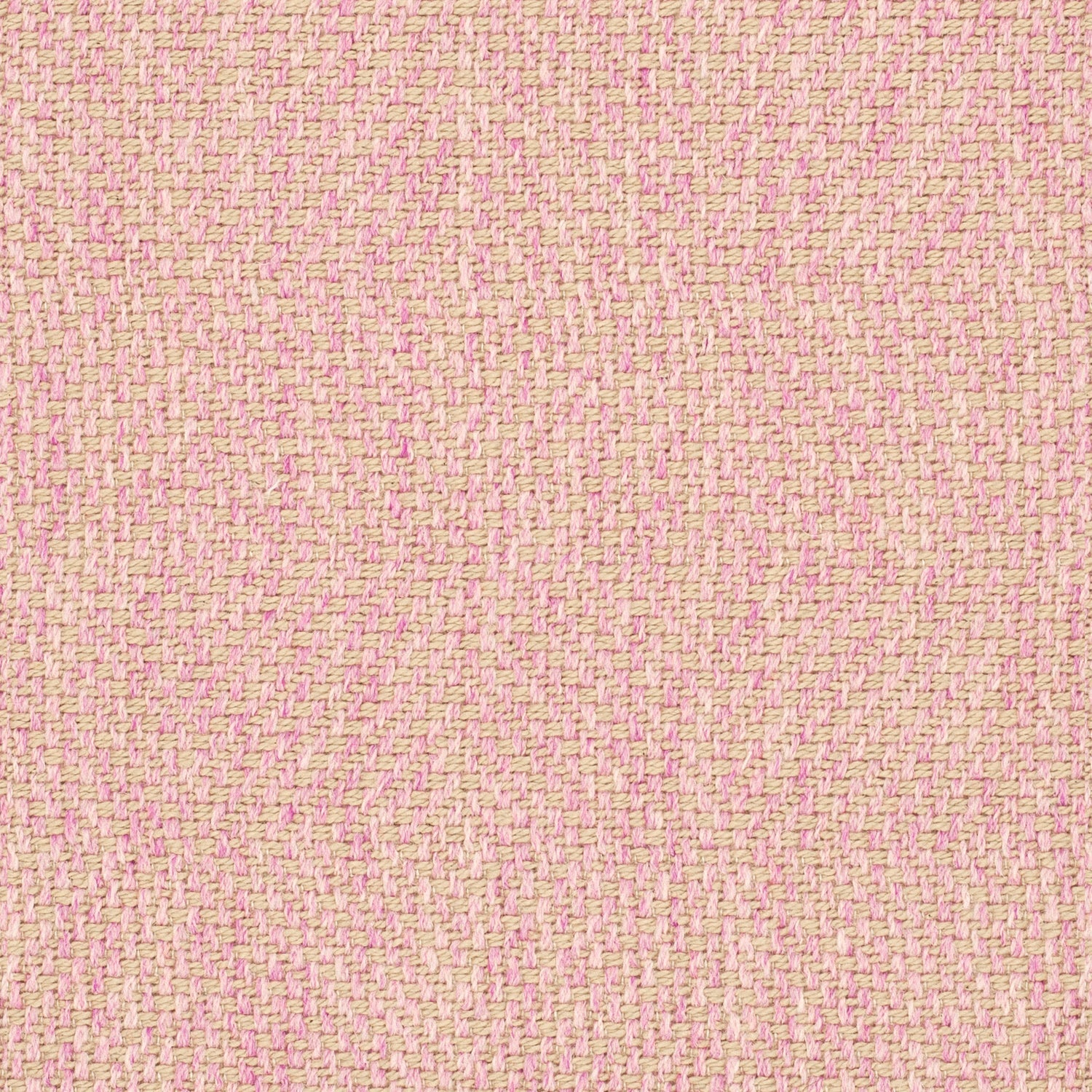 Light pink fabric suitable for curtains and upholstery with a light neutral woven geometric design