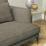 Sofa upholstered in a rustic brown linen blend fabric, suitable for contact and domestic use