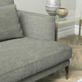 Sofa upholstered in a grey linen mix fabric