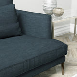Sofa in a navy linen mix upholstery fabric