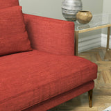 Sofa in a red linen blend upholstery fabric