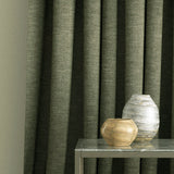 Curtains in a dark grey linen blend fabric