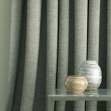 Curtain in a grey linen blend fabric