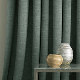 Curtain in a dark grey linen mix fabric