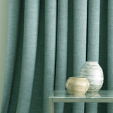 Blue curtain in a linen mix fabric