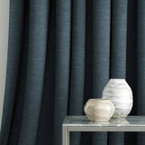 Navy curtain in a linen mix fabric