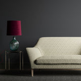 Sofa in an upholstery fabric with a geometric weave and neutral colours