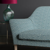 Sofa in design name Polka, colourway Cobalt from Tango Weaves.