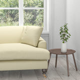 Sofa in a white plain cotton upholstery fabric with a stain resistant finish