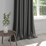 Curtain in a plain dark grey washable cotton fabric
