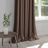 Curtain in a plain mauve washable cotton fabric