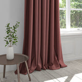 Curtain in a berry red plain washable cotton fabric
