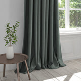 Curtain in a dark blue washable cotton fabric